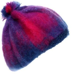 Donegal Design Mohair Wool Tam Hat Multi Plaid Handwoven Made in Ireland EUC